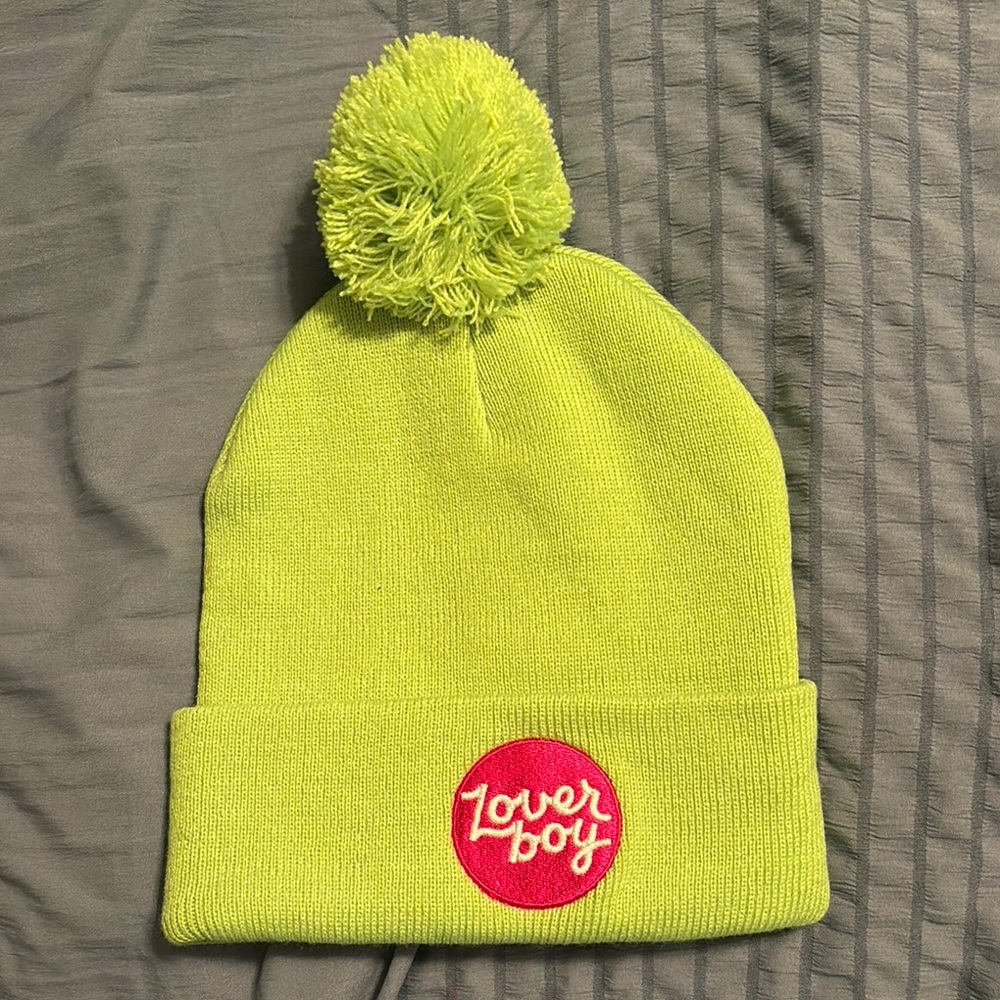 Loverboy Neon Green Beanie